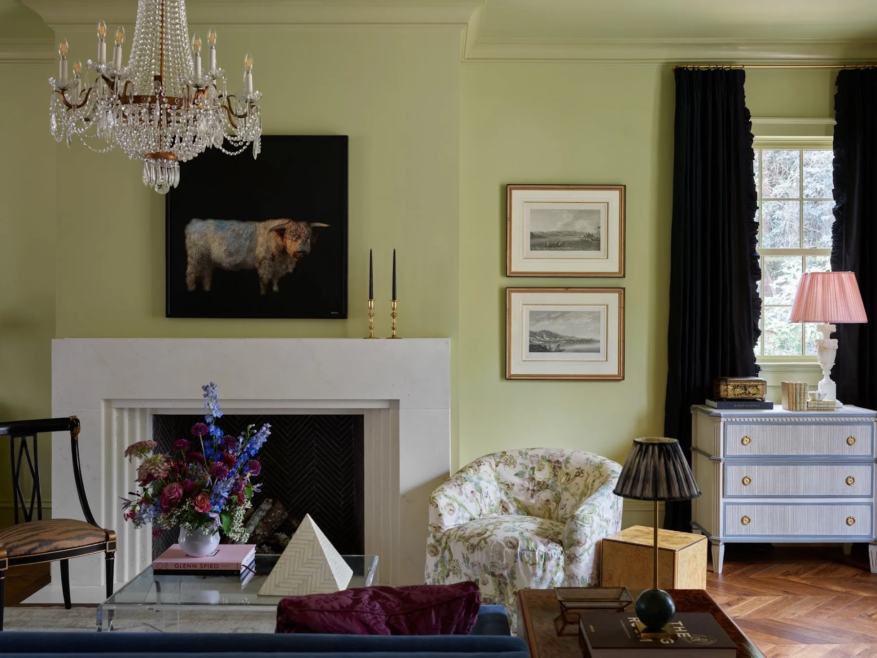 Room by Gordon Dunning Interior Design Studio painted in Grasshopper