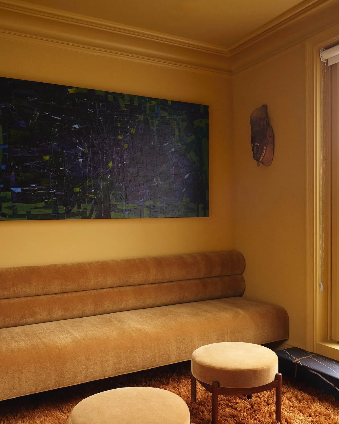 Room by Crystal Sinclair Designs painted in India Yellow
