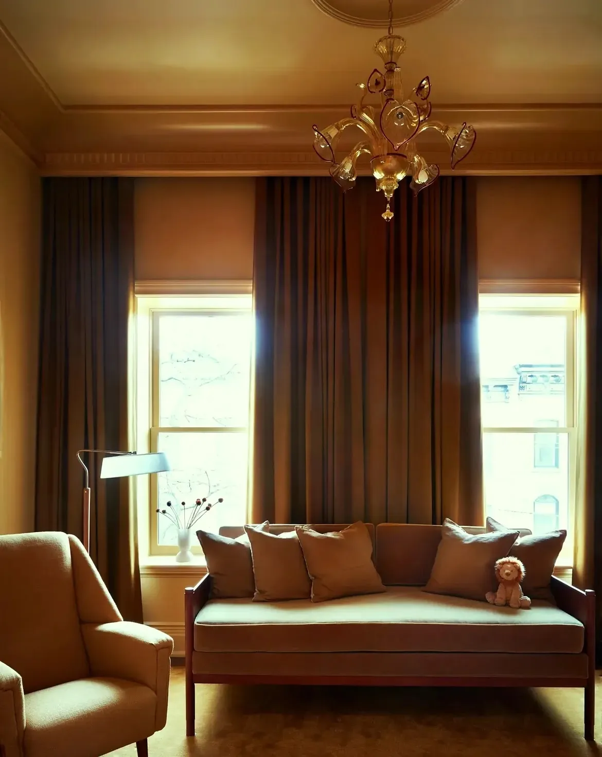 Room by Crystal Sinclair Designs painted in India Yellow