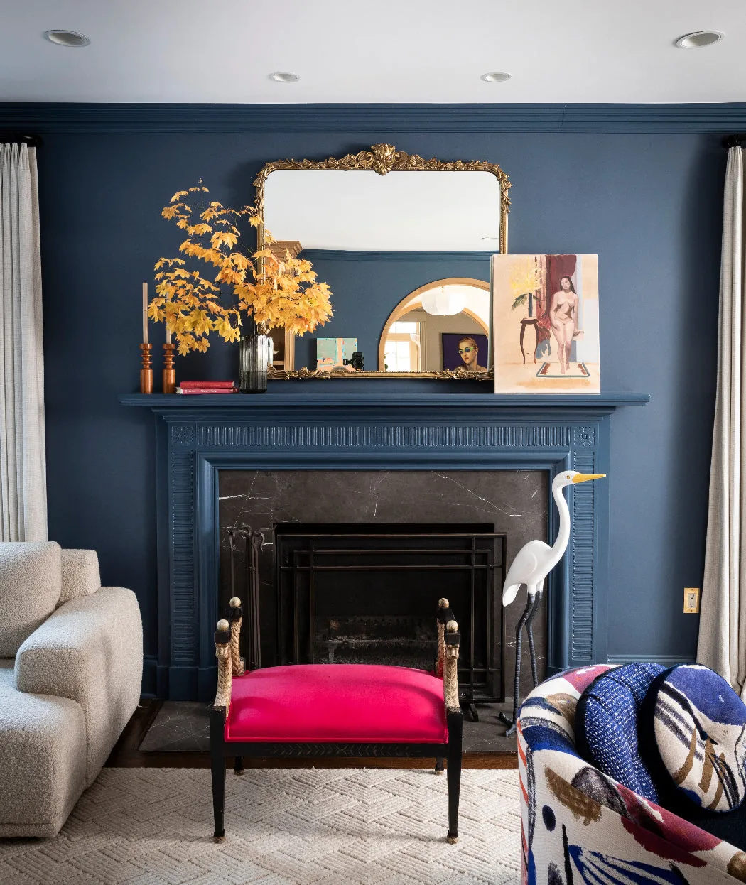 Room by Rachael Rosenblum Design painted in Stiffkey Blue
