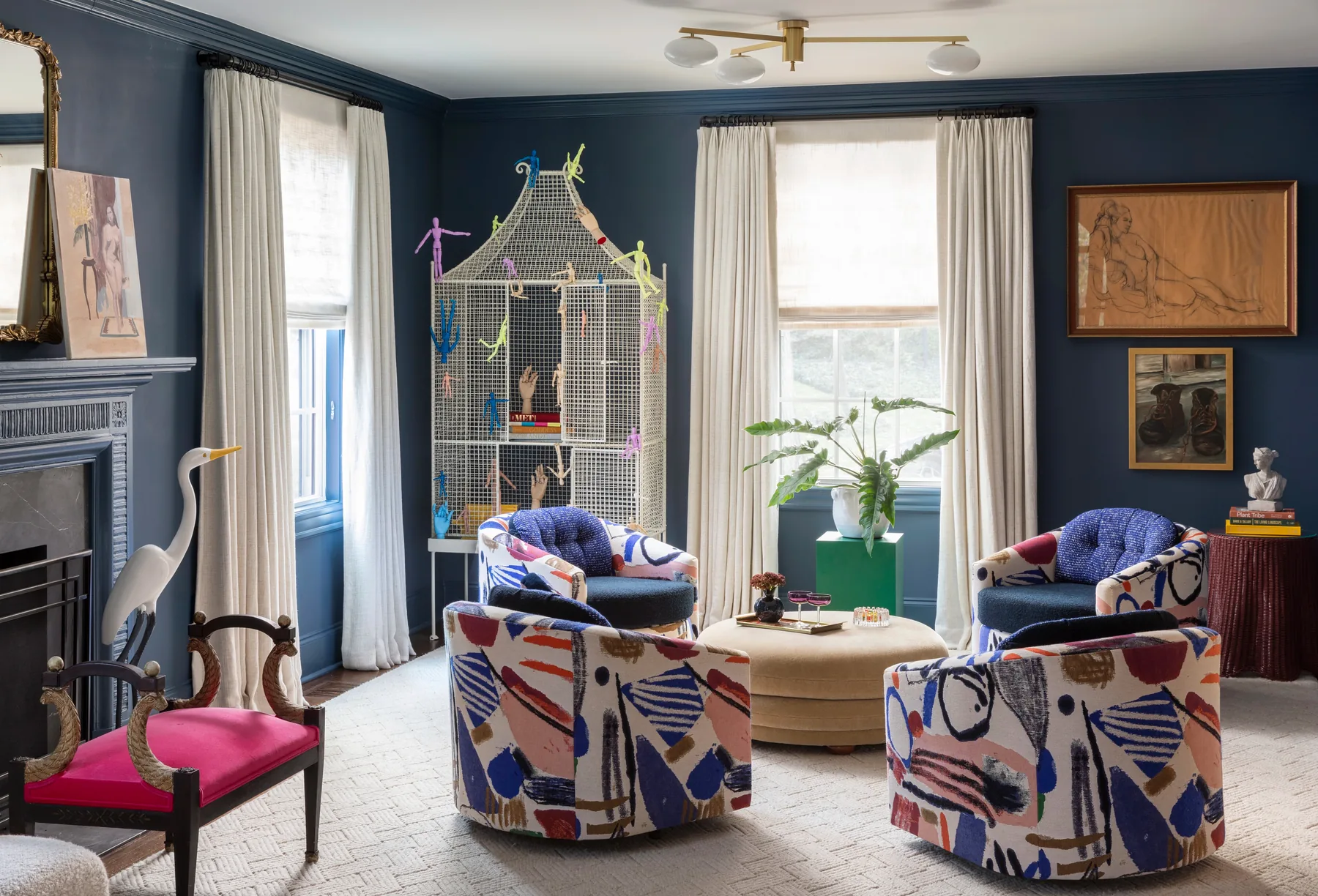 Room by Rachael Rosenblum Design painted in Stiffkey Blue